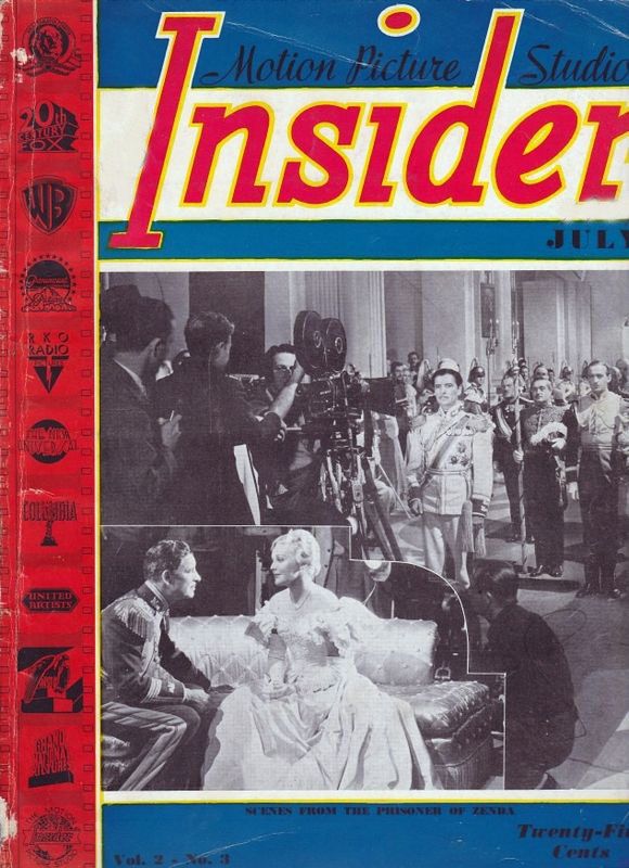 MOTION PICTURE STUDIO INSIDER magazine cover  Vol 2 No  3 July 1937