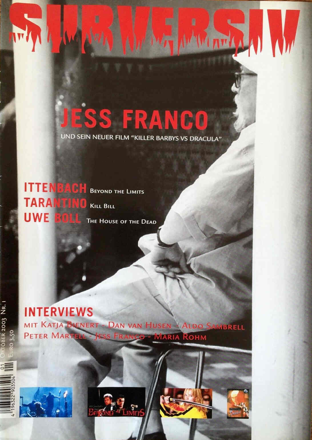 SUBVERSIV magazine side cover Issue 1 October 2003