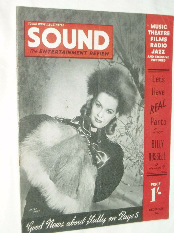 SOUND (UK) magazine side cover  December 1946