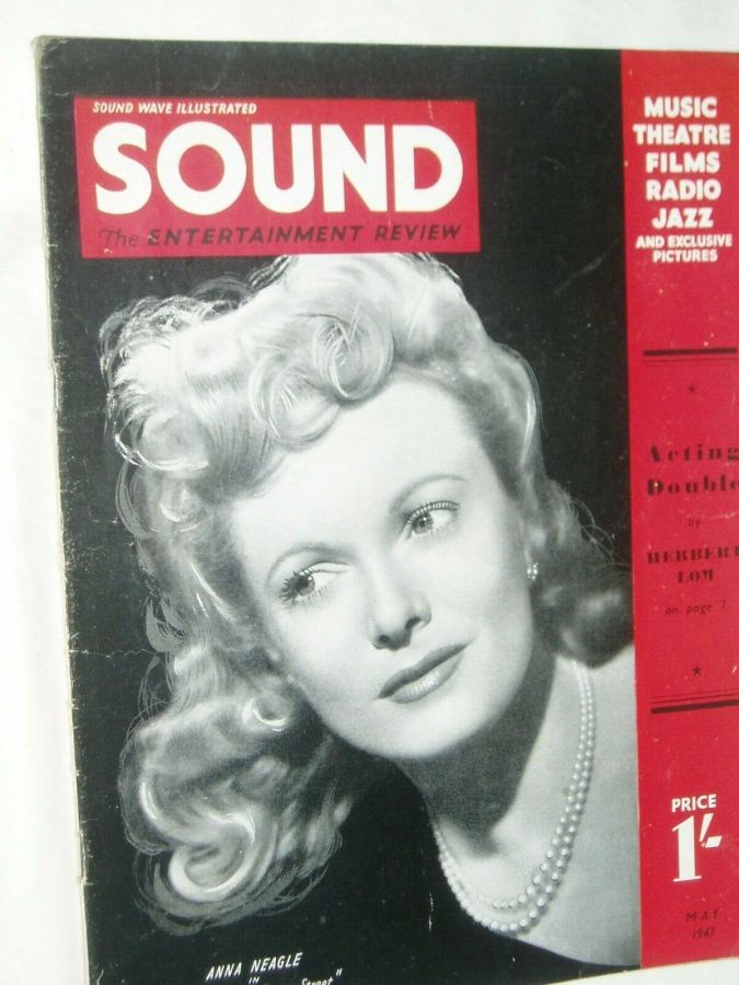 SOUND (UK) magazine side cover  May 1947