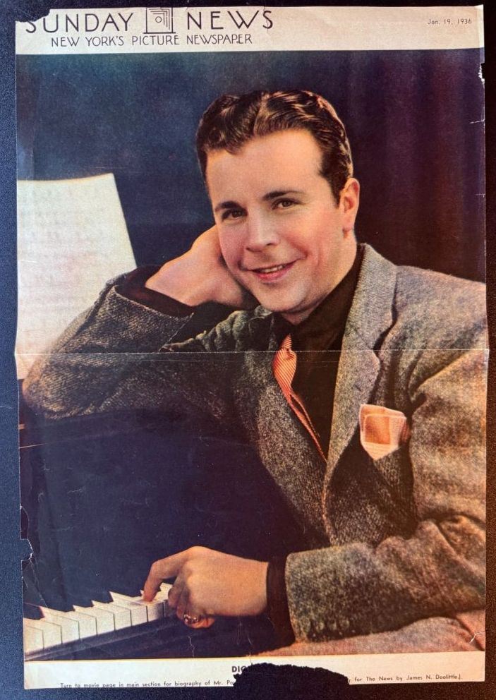 SUNDAY NEWS magazine side cover 19 January 1936