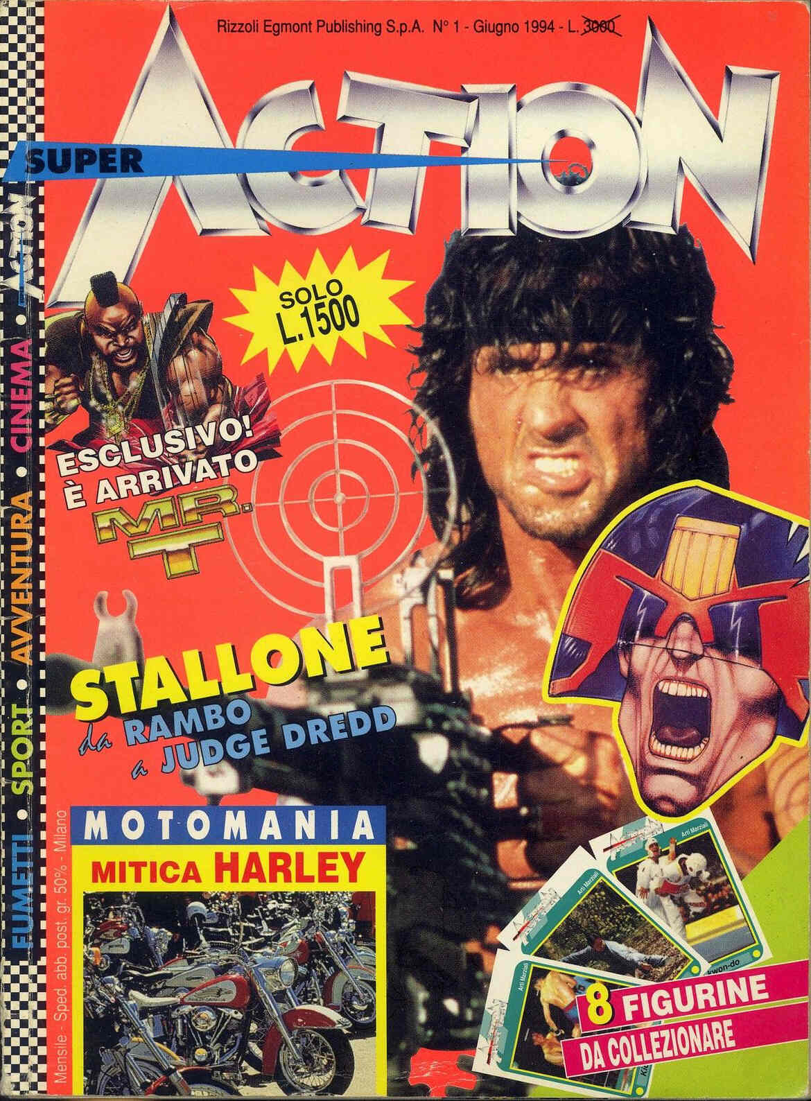 SUPER ACTION (IT) magazine side cover Issue 1  June 1994