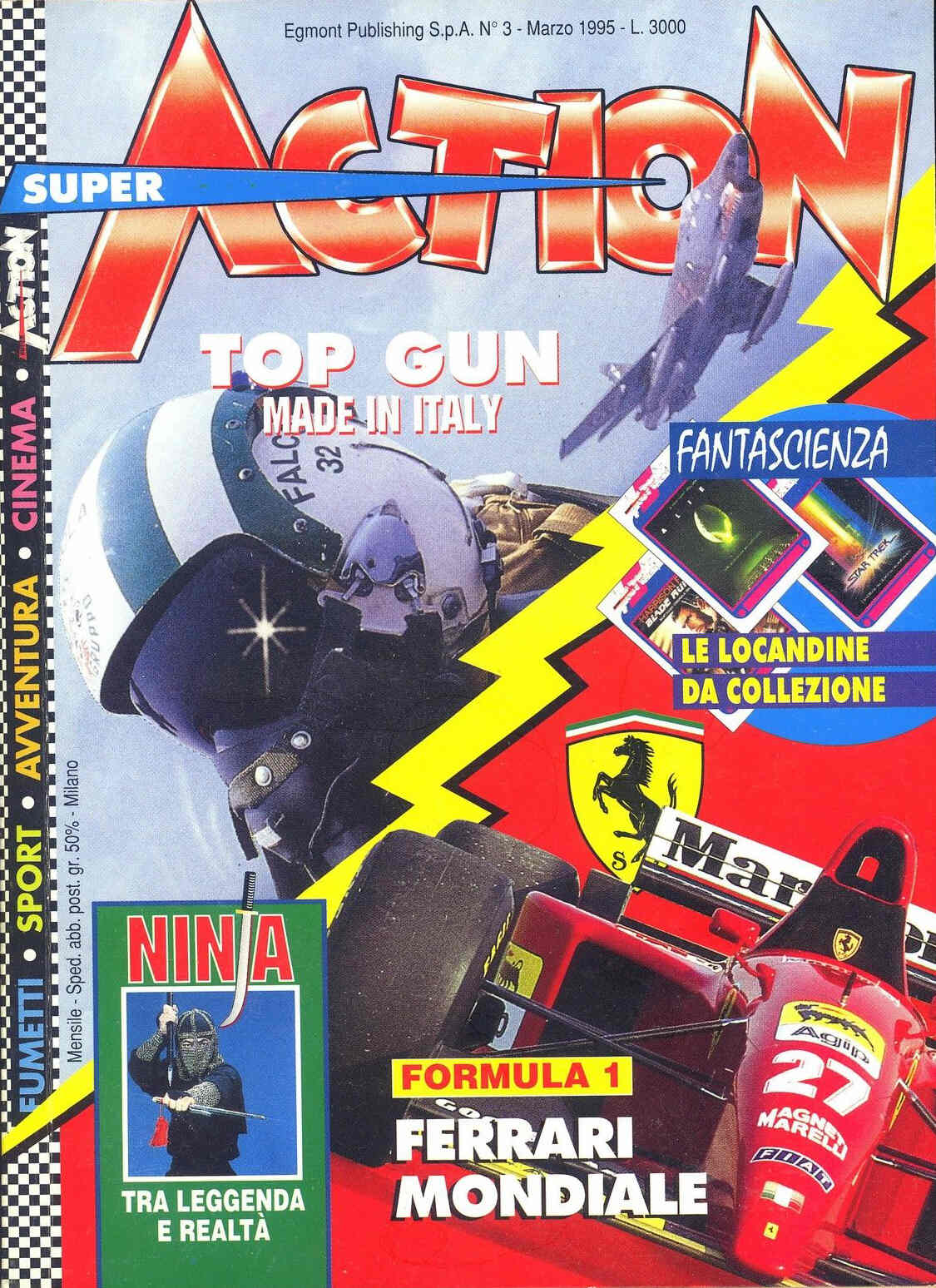 SUPER ACTION (IT) magazine side cover Issue 3  March 1995