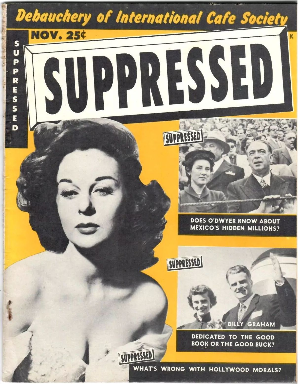 SUPPRESSED magazine side cover  November 1954