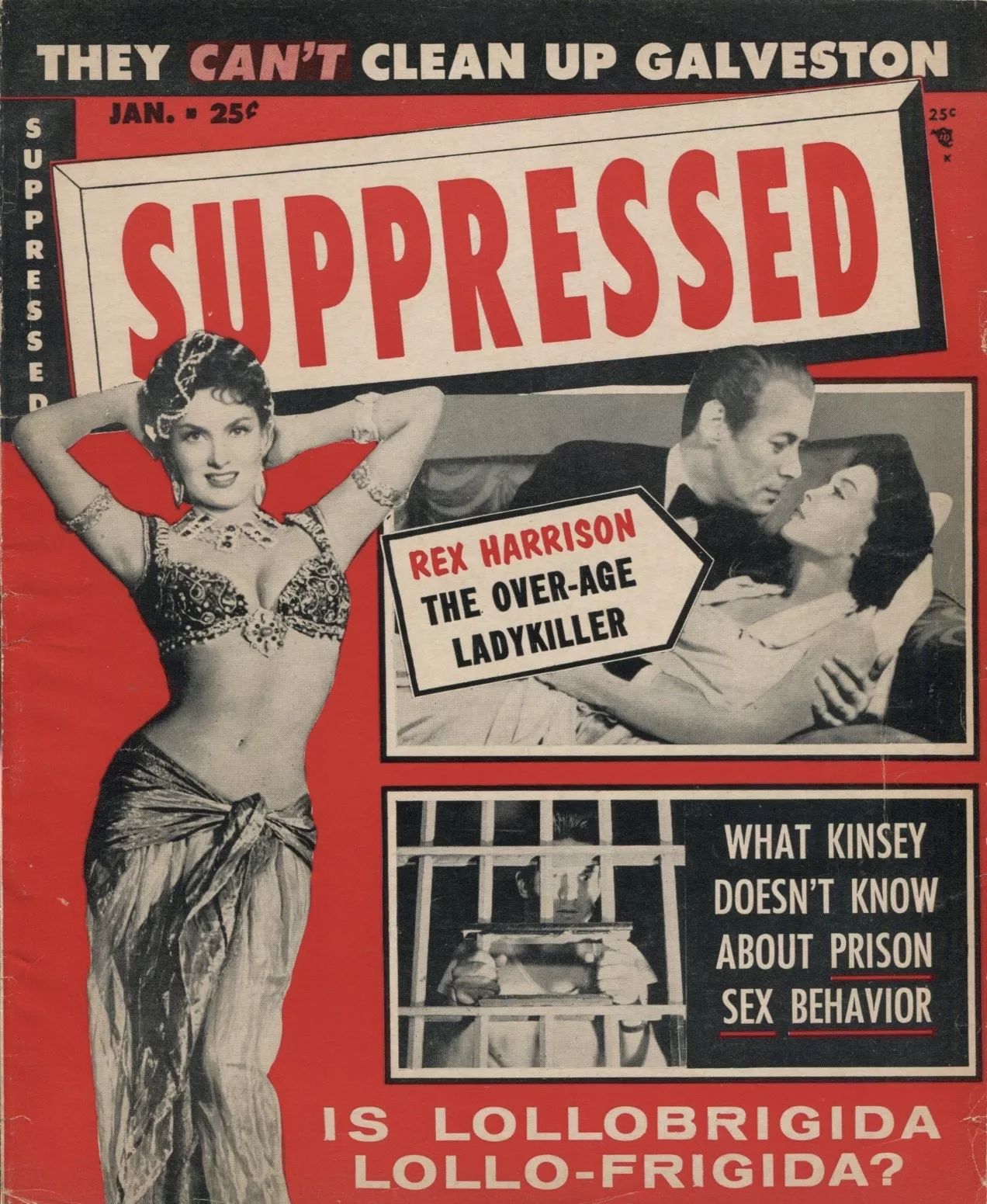 SUPPRESSED magazine side cover  January 1956