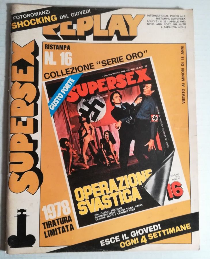 SUPERSEX REPLAY magazine side cover Issue 16  April 1982