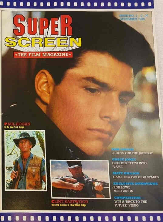 SUPER SCREEN magazine side cover Issue 2  December 1986