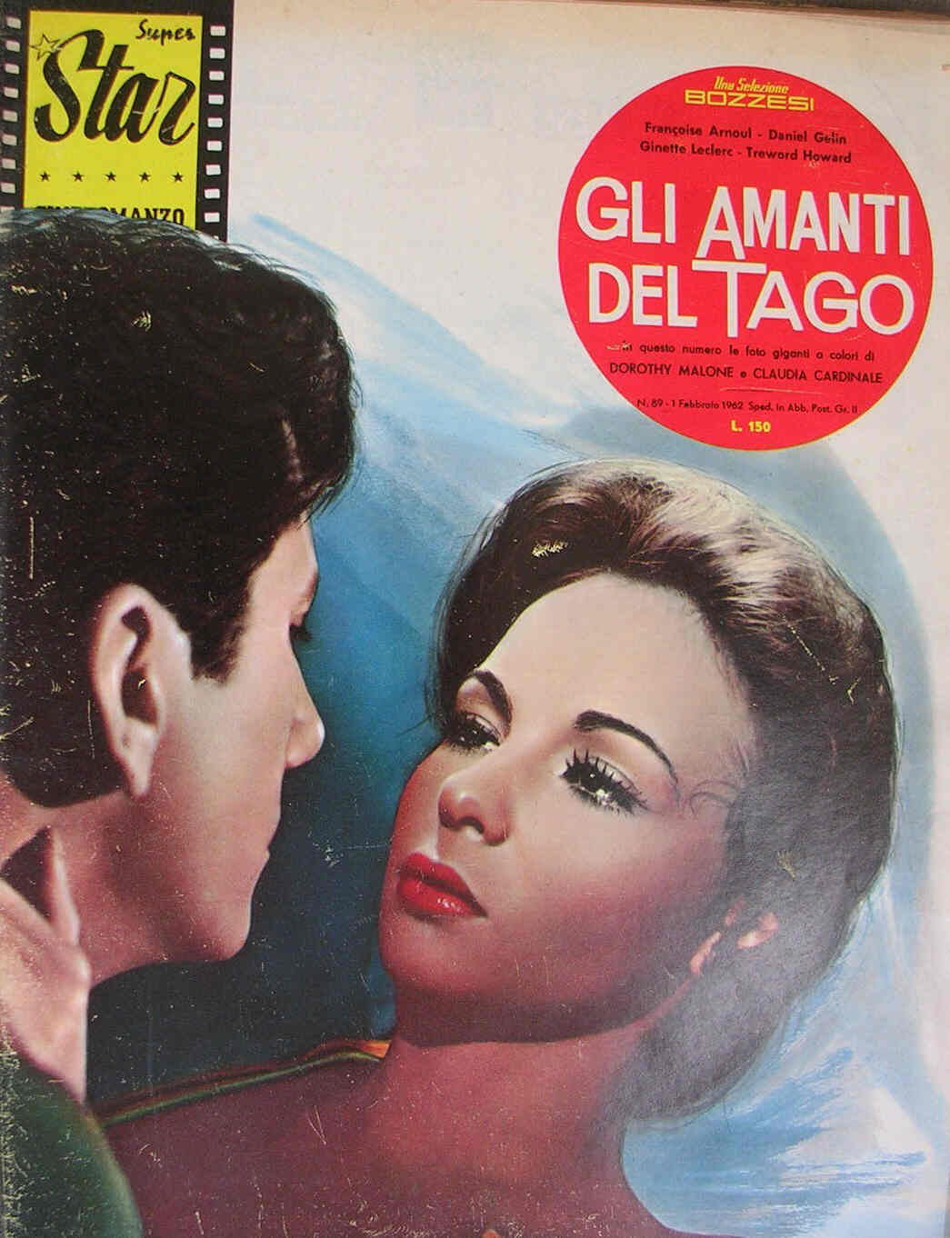 SUPER STAR CINEROMANZO GIGANTE magazine side cover Issue 89 February 1962