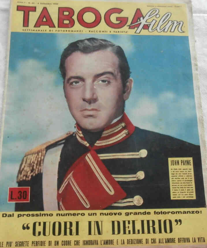 TABOGA FILM magazine side cover Issue 33 6 September 1952