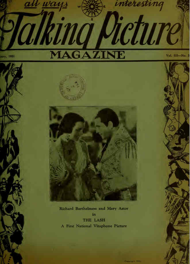 TALKING PICTURE MAGAZINE magazine side cover February 1931