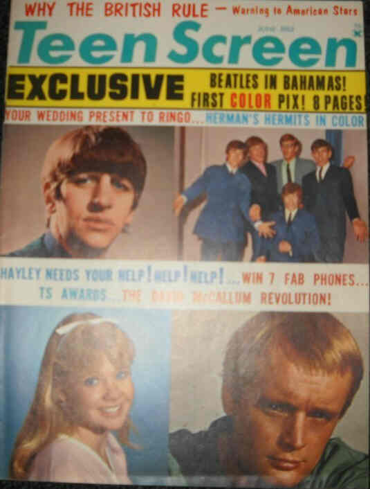 TEEN SCREEN magazine side cover June 1960