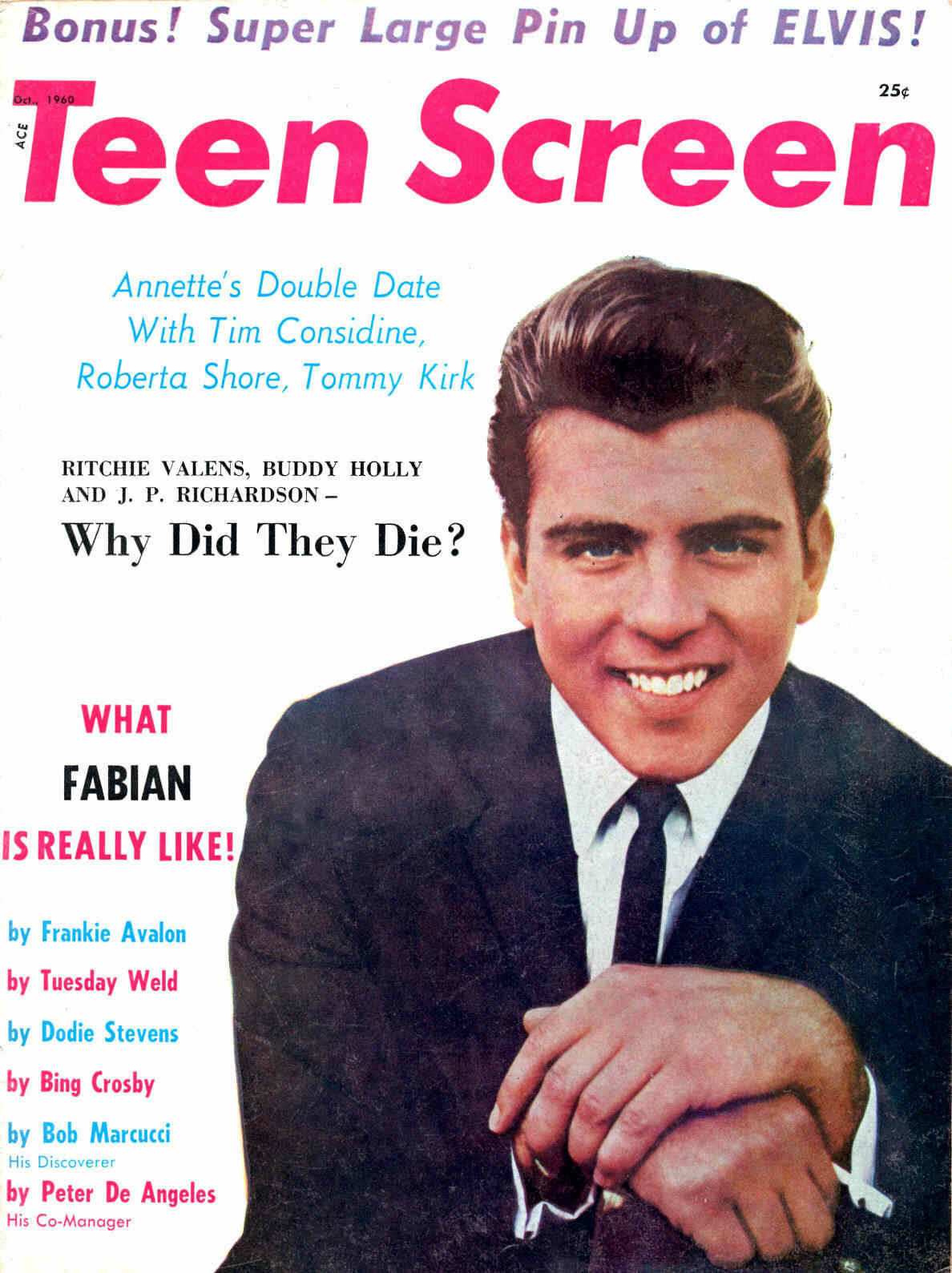 TEEN SCREEN magazine side cover October 1960