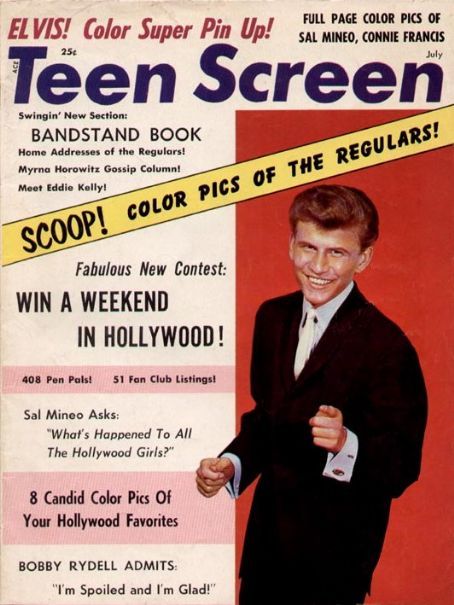 TEEN SCREEN magazine side cover July 1961