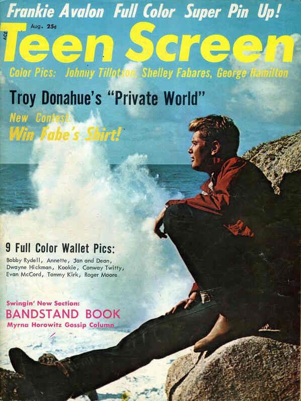 TEEN SCREEN magazine side cover August 1961