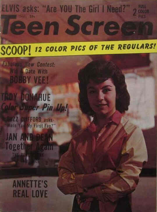 TEEN SCREEN magazine side cover September 1961
