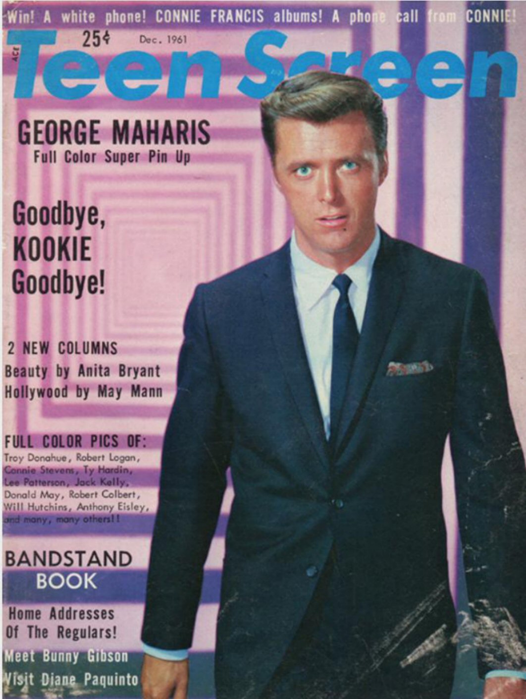 TEEN SCREEN magazine side cover  Vol 2 # 10 December 1961