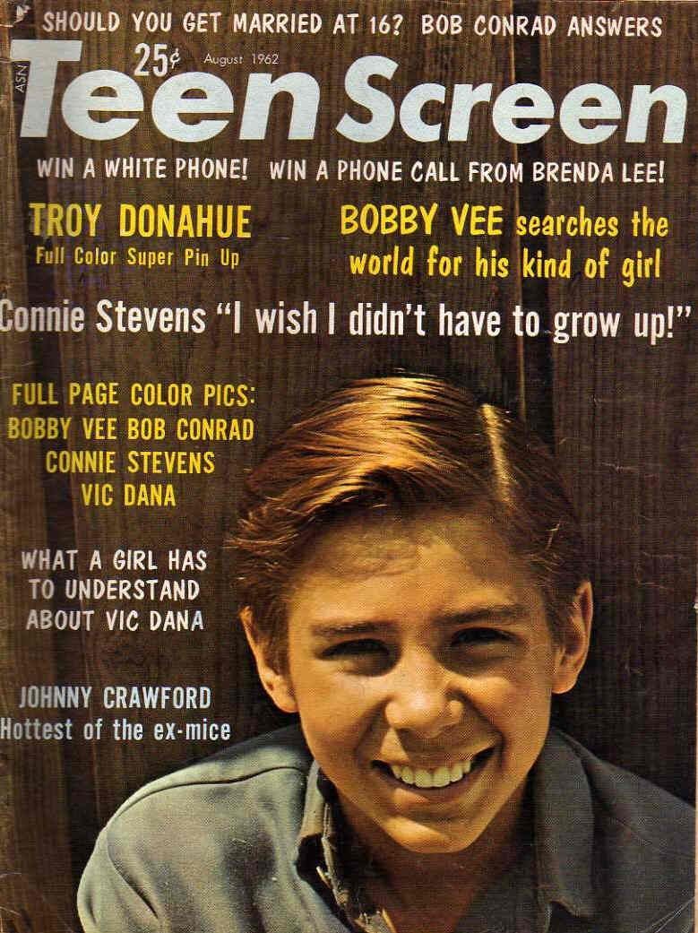 TEEN SCREEN magazine side cover  Vol 3 # 6 August 1962