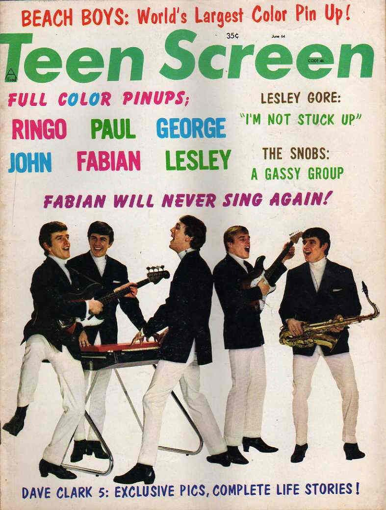 TEEN SCREEN magazine side cover June 1964