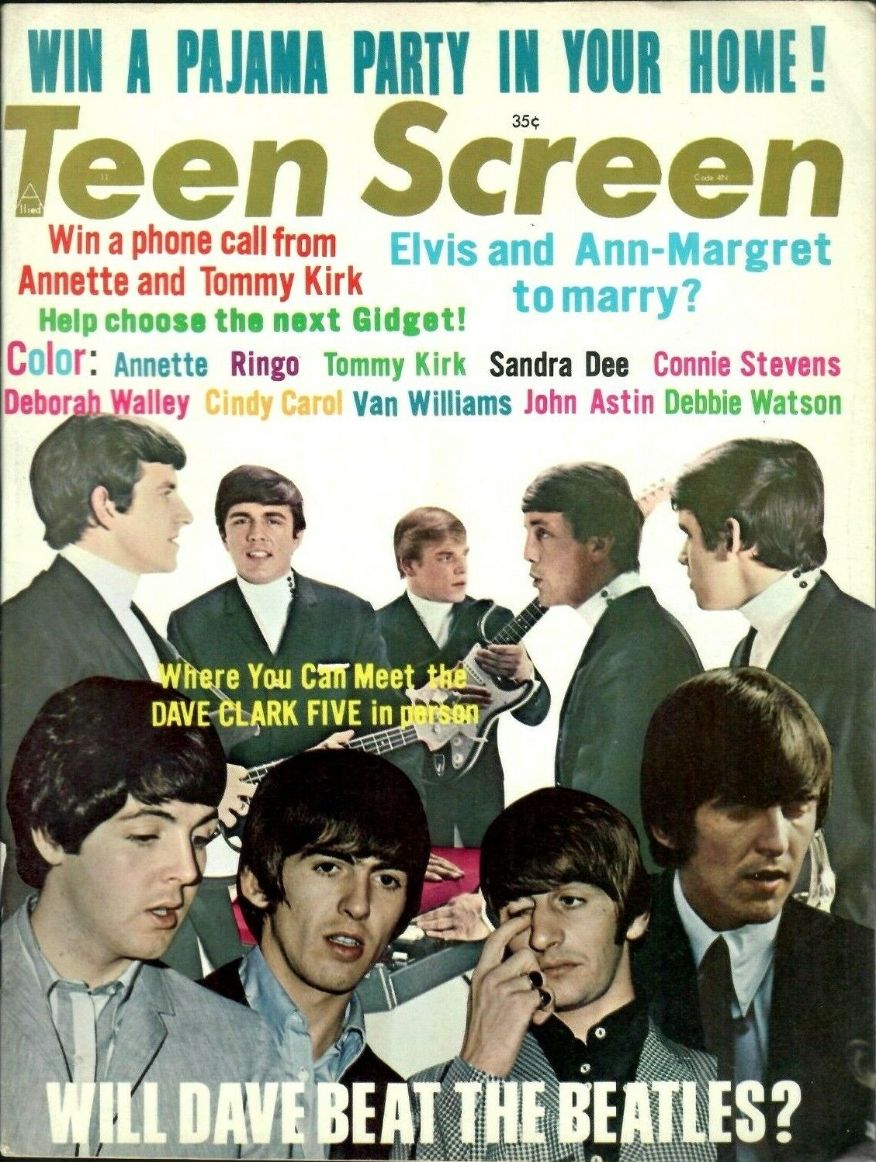 TEEN SCREEN magazine side cover  Vol 5 No 11 November 1964