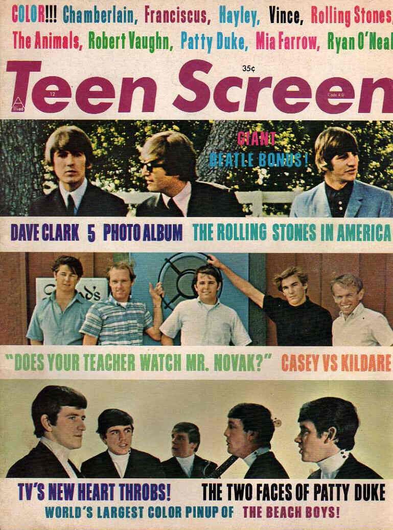 TEEN SCREEN magazine side cover December 1964