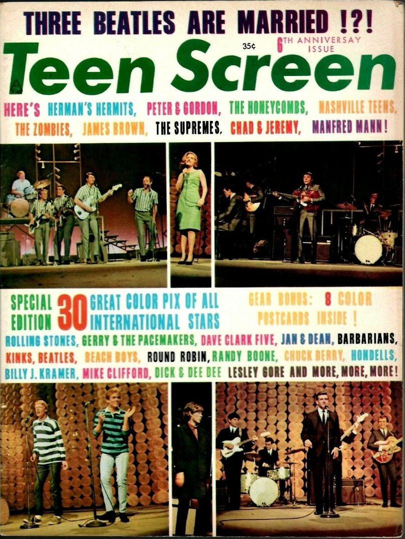 TEEN SCREEN magazine side cover  Vol 6 No 1 January 1965