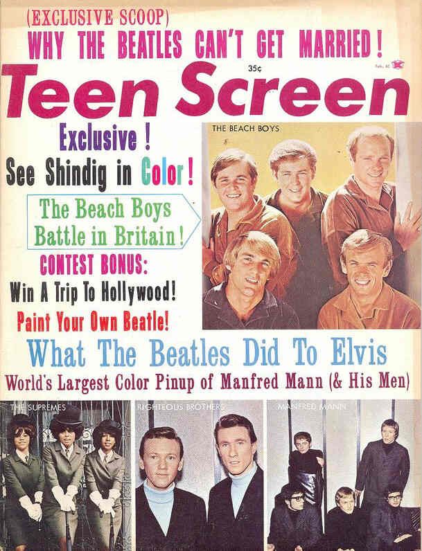 TEEN SCREEN magazine side cover  Vol 6 No 2 February 1965