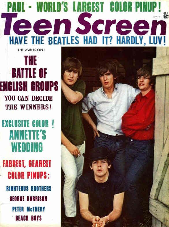 TEEN SCREEN magazine side cover  Vol 6 No 3 March 1965