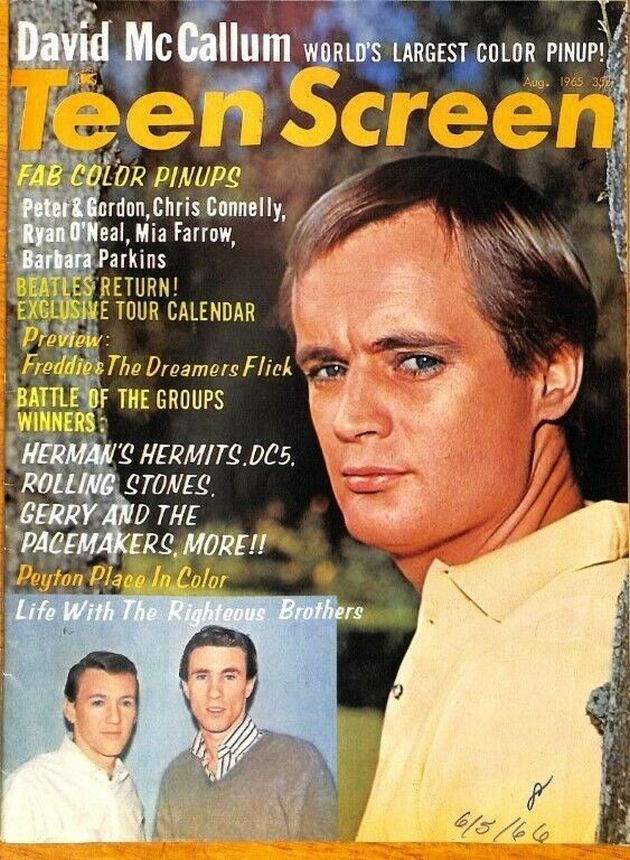 TEEN SCREEN magazine side cover  Vol 6 No 8 August 1965