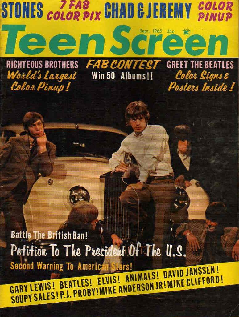 TEEN SCREEN magazine side cover  Vol 6 No 9 September 1965