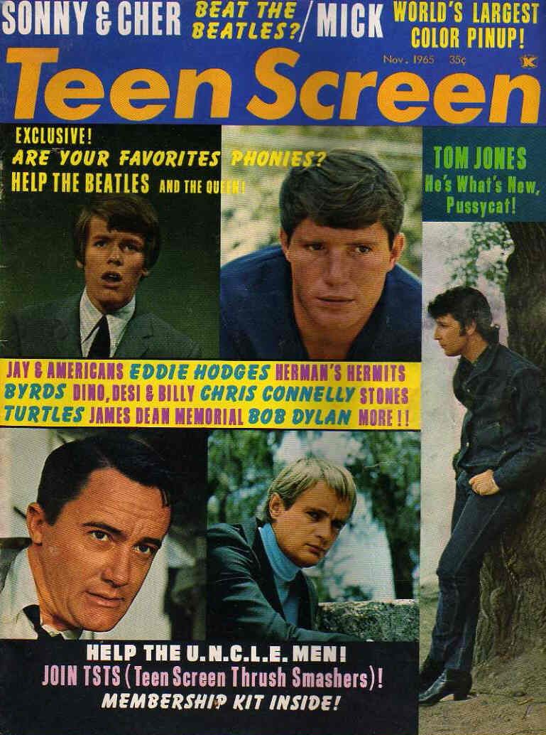 TEEN SCREEN magazine side cover  Vol 6 No 11 November 1965