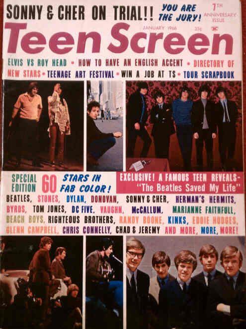 TEEN SCREEN magazine side cover January 1966