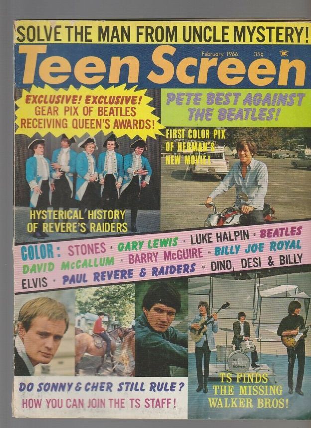 TEEN SCREEN magazine side cover February 1966