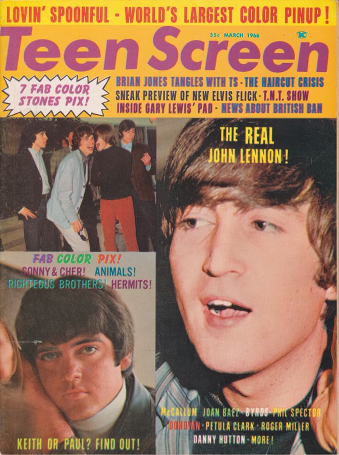 TEEN SCREEN magazine side cover March 1966