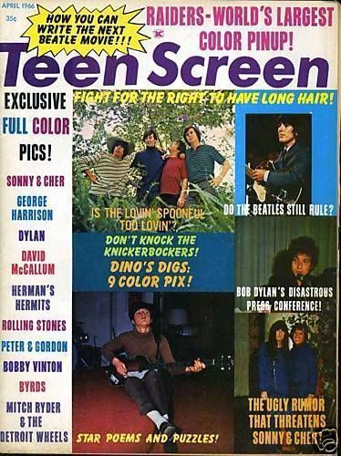 TEEN SCREEN magazine side cover April 1966