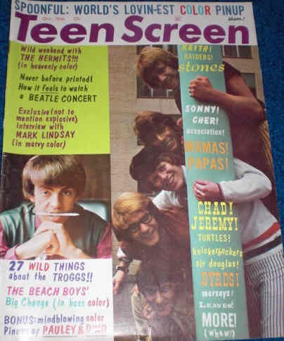 TEEN SCREEN magazine side cover October 1966