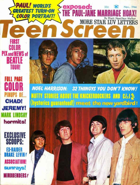 TEEN SCREEN magazine side cover November 1966