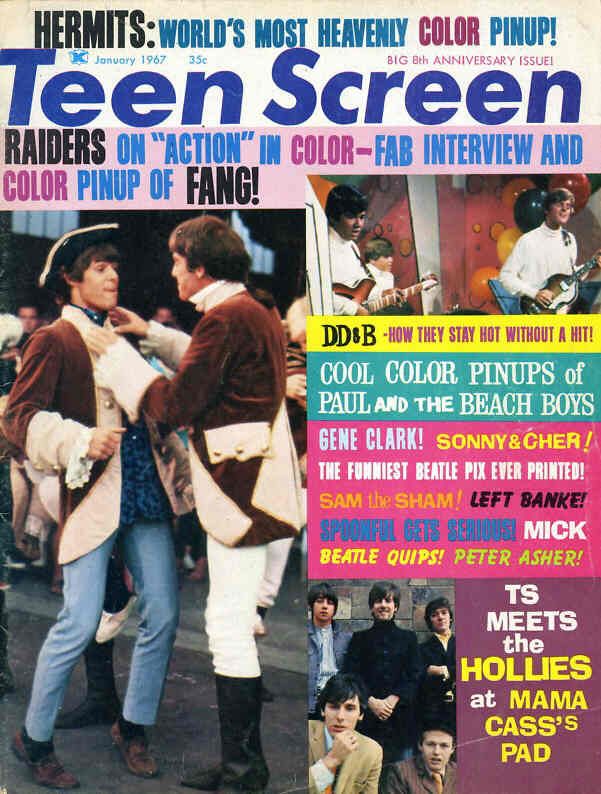 TEEN SCREEN magazine side cover  Vol 9 No 1 January 1967