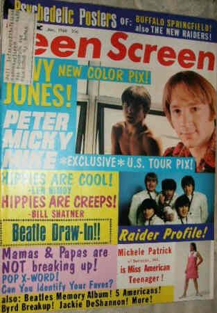 TEEN SCREEN magazine side cover January 1968