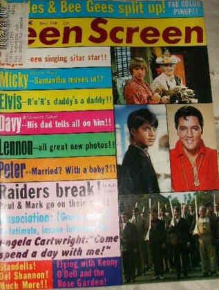 TEEN SCREEN magazine side cover May 1968
