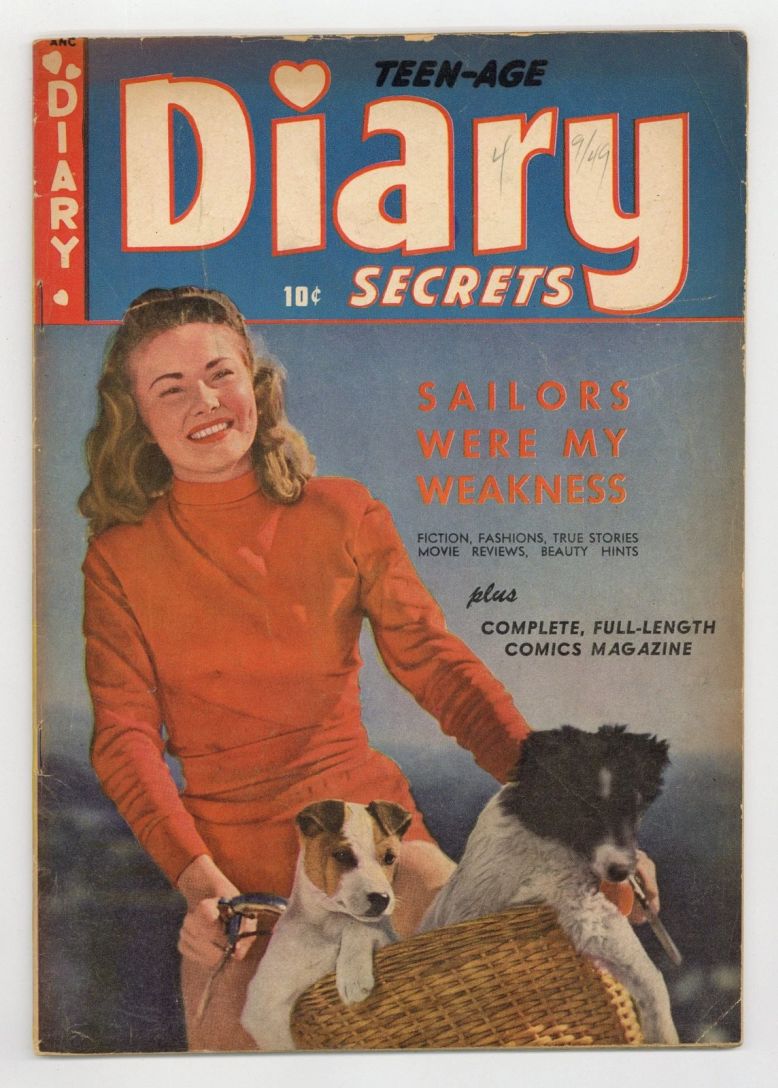 TEEN AGE DIARY SECRETS magazine side cover  August 1949