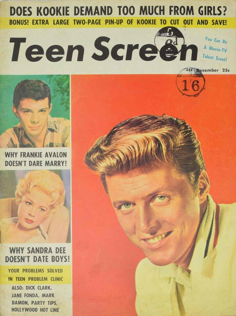 TEEN SCREEN magazine side cover Issue 1 December 1959