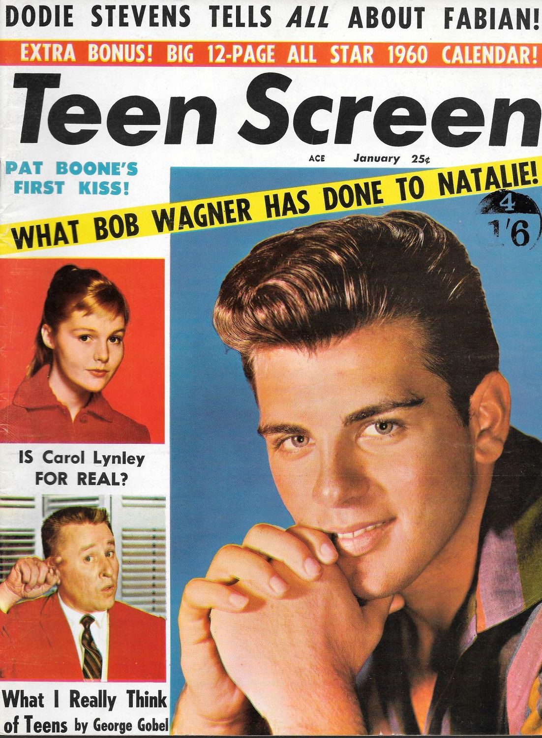 TEEN SCREEN magazine side cover  January 1960