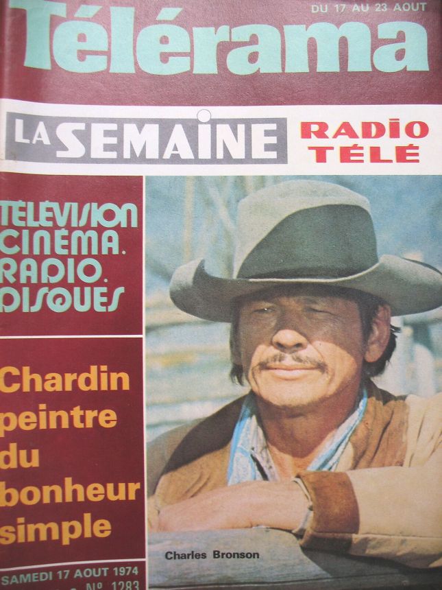 RADIO CINEMA TELEVISION/TELERAMA magazine side cover Issue 1283 17 August 1974