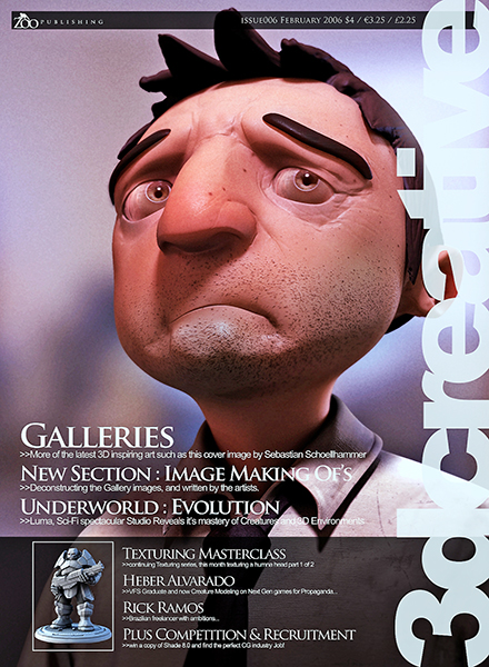 3D CREATIVE magazine side cover Issue 6 February 2006