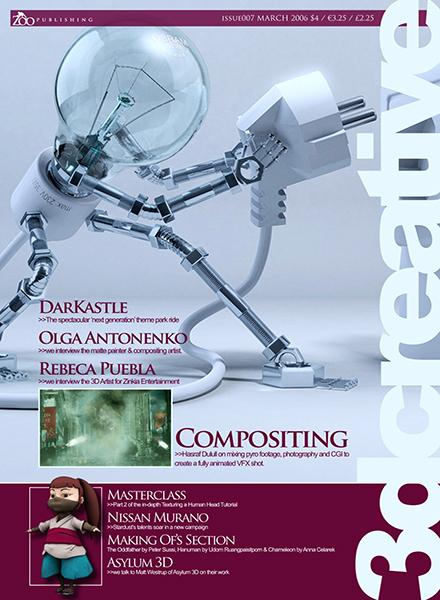 3D CREATIVE magazine side cover Issue 7 March 2006