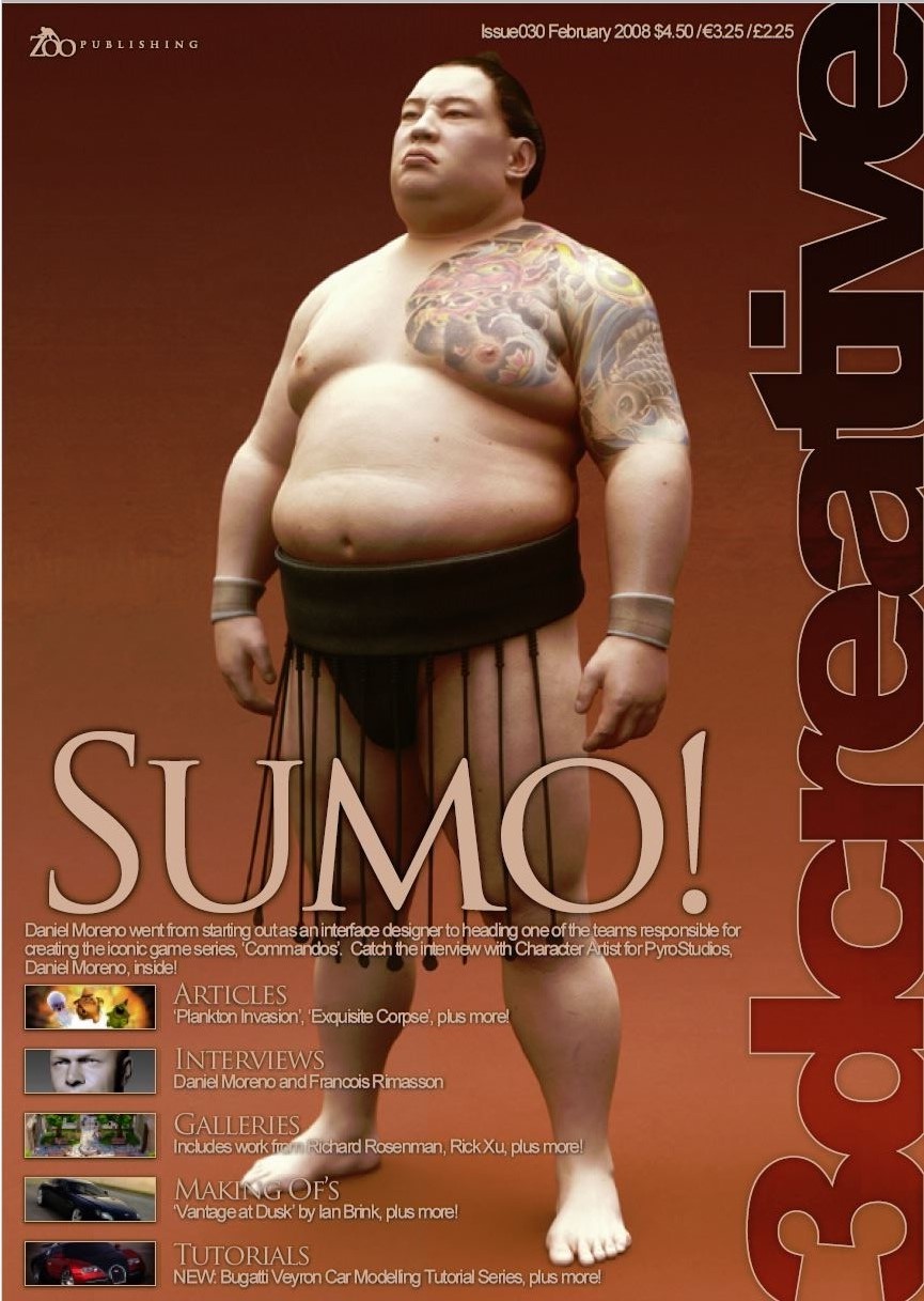 3D CREATIVE magazine cover Issue 30 February 2008
