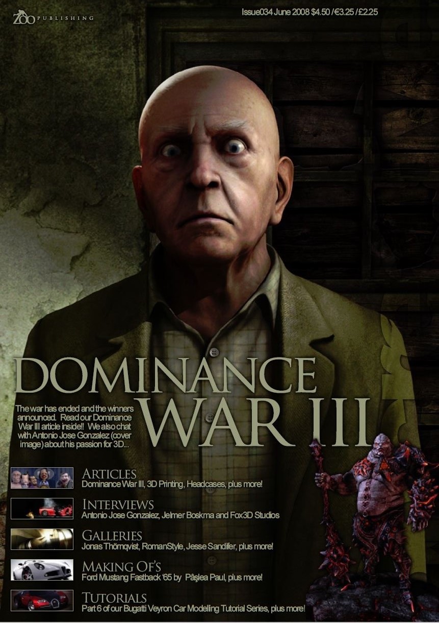 3D CREATIVE magazine side cover Issue 34 June 2008