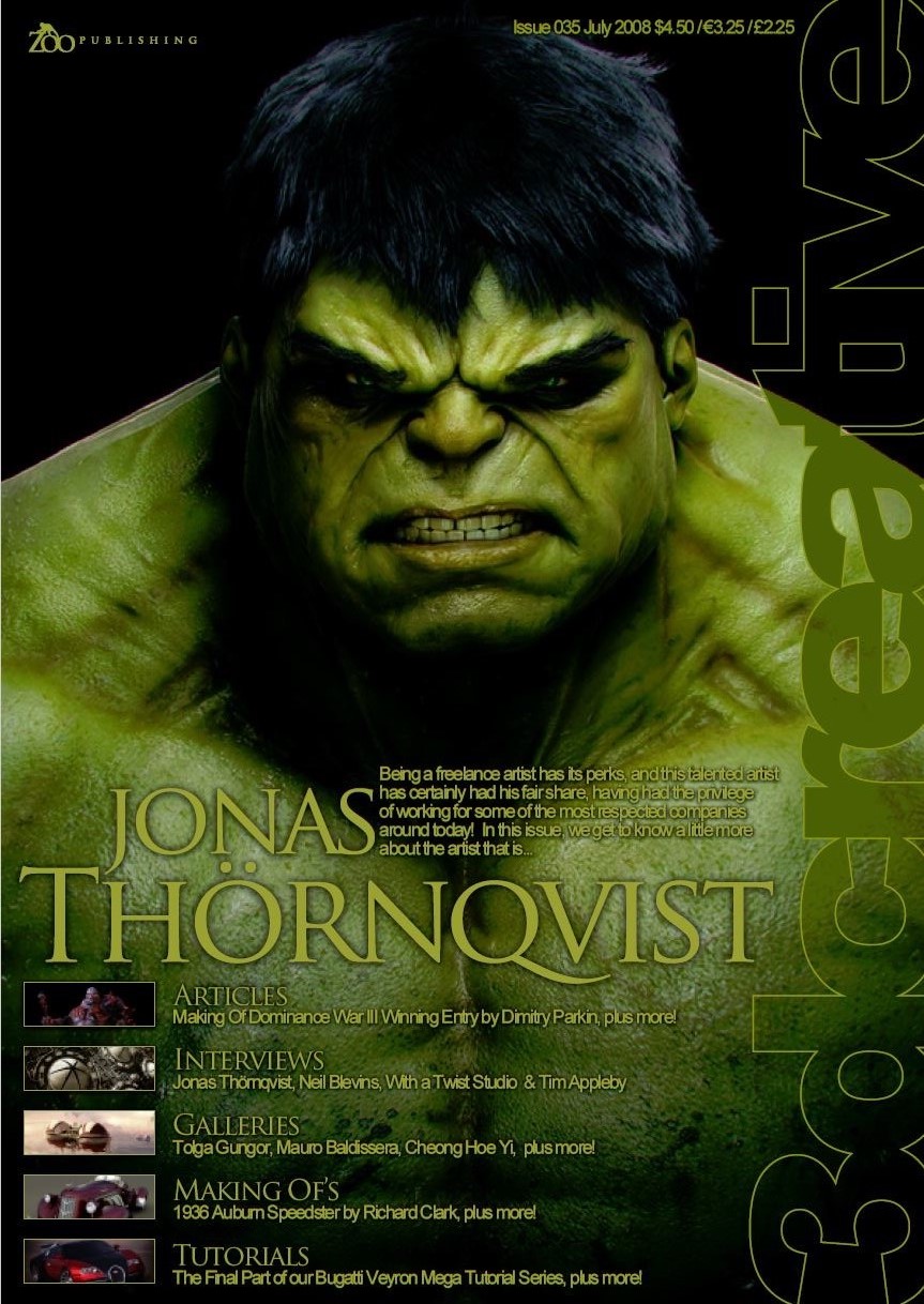 3D CREATIVE magazine side cover Issue 35 July 2008