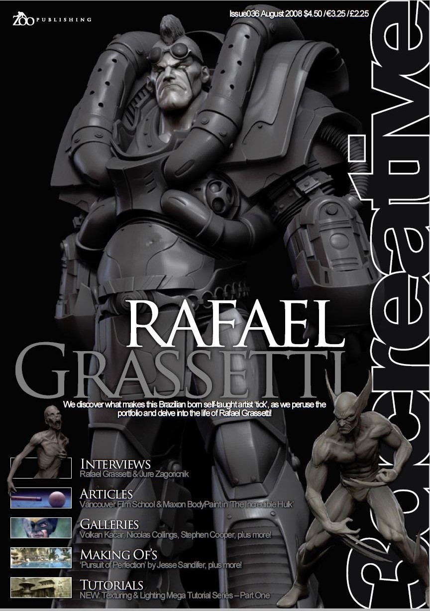 3D CREATIVE magazine side cover Issue 36 August 2008
