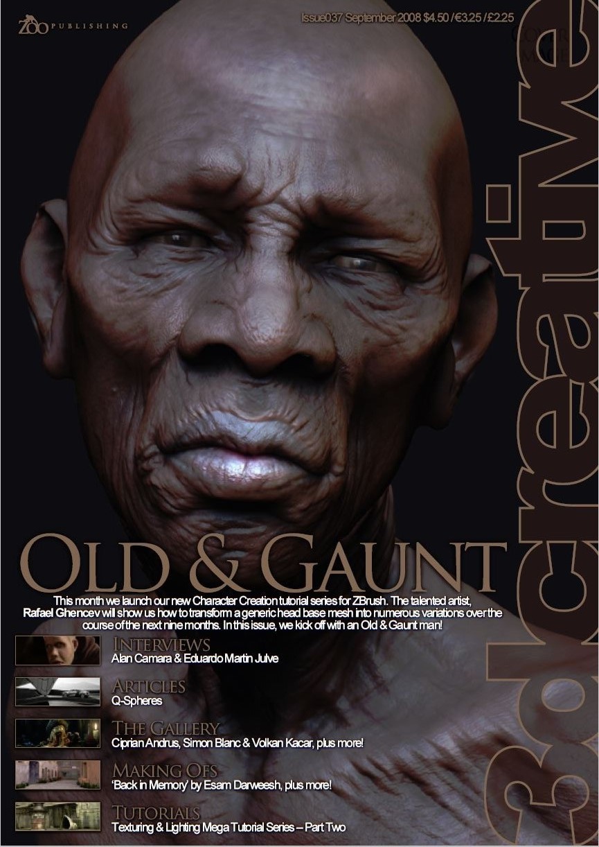 3D CREATIVE magazine side cover Issue 37 September 2008